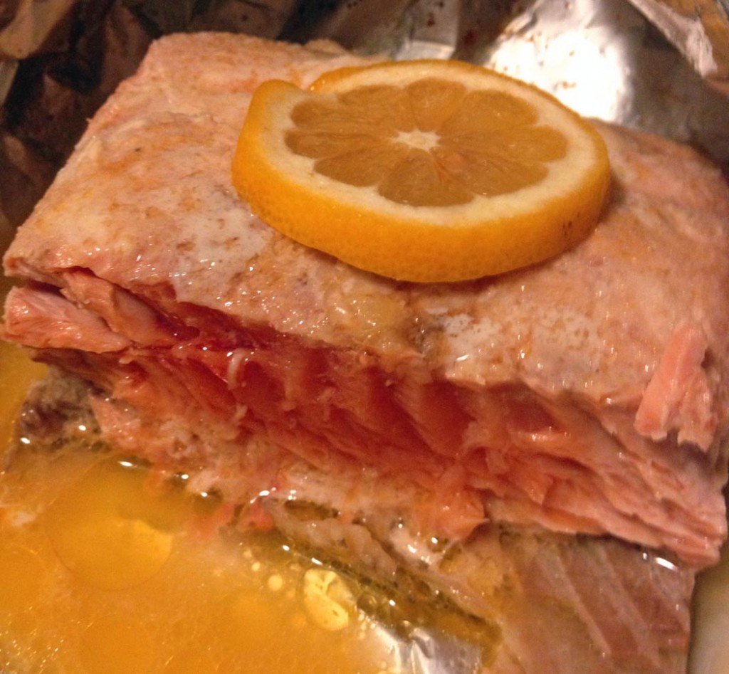 poached salmon