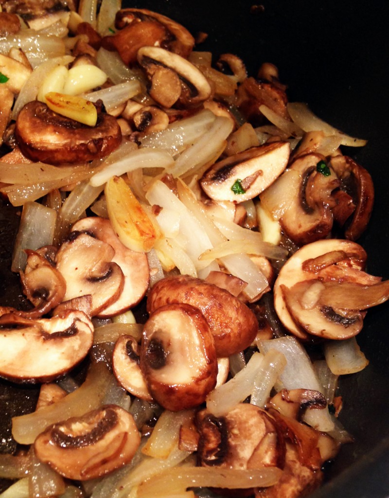 mushroom onion sautee
